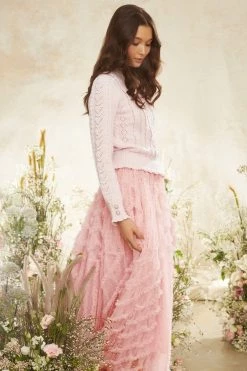 Needle & Thread Holding LTD Mixed Stitch Crochet Trim Short Jumper