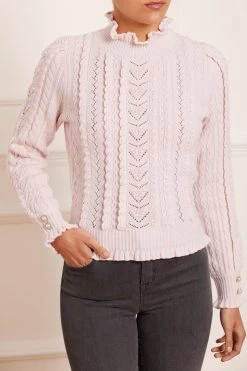 Needle & Thread Holding LTD Mixed Stitch Crochet Trim Short Jumper