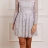 Needle & Thread Holding LTD Ribbon Lace Long Sleeve Micro Mini Dress New Arrivals