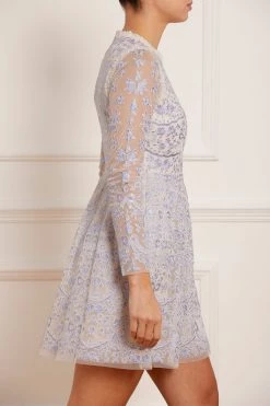 Needle & Thread Holding LTD Ribbon Lace Long Sleeve Micro Mini Dress New Arrivals