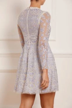 Needle & Thread Holding LTD Ribbon Lace Long Sleeve Micro Mini Dress New Arrivals