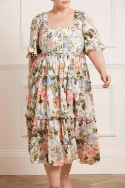 Needle & Thread Holding LTD Rose Garden Smocked Cotton Midaxi Dress All - Womenswear