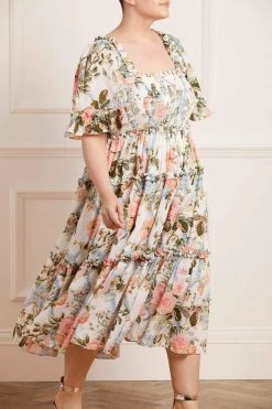 Needle & Thread Holding LTD Rose Garden Smocked Cotton Midaxi Dress All - Womenswear