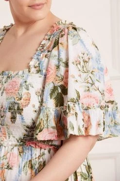 Needle & Thread Holding LTD Rose Garden Smocked Cotton Midaxi Dress All - Womenswear