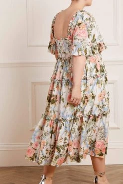 Needle & Thread Holding LTD Rose Garden Smocked Cotton Midaxi Dress All - Womenswear