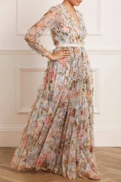 Needle & Thread Holding LTD Rose Garden V-Neck Gown