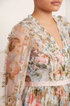 Needle & Thread Holding LTD Rose Garden V-Neck Gown