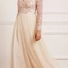 Needle & Thread Holding LTD Rosie Lace Bodice Long Sleeve V-Neck Ankle Gown All - Womenswear