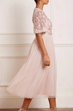 Needle & Thread Holding LTD Rosie Lace Bodice Short Sleeve Round Neck Ballerina Dress All - Womenswear