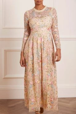 Needle & Thread Holding LTD Secret Garden Long Sleeve Ankle Gown All - Womenswear