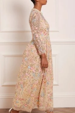 Needle & Thread Holding LTD Secret Garden Long Sleeve Ankle Gown All - Womenswear