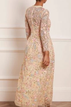 Needle & Thread Holding LTD Secret Garden Long Sleeve Ankle Gown All - Womenswear