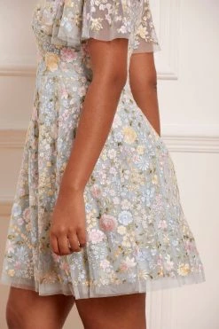 Needle & Thread Holding LTD Secret Garden Short Sleeve Micro Mini Dress