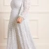 Needle & Thread Holding LTD Seren Long Sleeve V-Neck Gown All - Womenswear