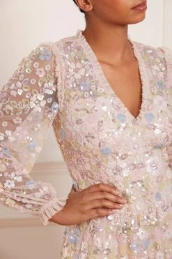 Needle & Thread Holding LTD All - Womenswear Shimmer Fairytale V-Neck Mini Dress 12 Needle & Thread Holding LTD All - Womenswear Shimmer Fairytale V-Neck Mini Dress