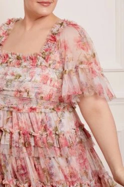 Needle & Thread Holding LTD All - Womenswear Summer Song Peaches Smocked Ankle Gown 13 Needle & Thread Holding LTD All - Womenswear Summer Song Peaches Smocked Ankle Gown