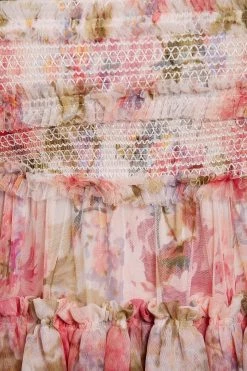 Needle & Thread Holding LTD All - Womenswear Summer Song Peaches Smocked Ankle Gown 14 Needle & Thread Holding LTD All - Womenswear Summer Song Peaches Smocked Ankle Gown