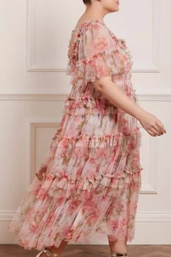 Needle & Thread Holding LTD All - Womenswear Summer Song Peaches Smocked Ankle Gown 15 Needle & Thread Holding LTD All - Womenswear Summer Song Peaches Smocked Ankle Gown
