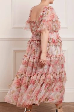 Needle & Thread Holding LTD All - Womenswear Summer Song Peaches Smocked Ankle Gown 17 Needle & Thread Holding LTD All - Womenswear Summer Song Peaches Smocked Ankle Gown
