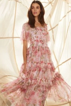 Needle & Thread Holding LTD All - Womenswear Summer Song Peaches Smocked Ankle Gown 18 Needle & Thread Holding LTD All - Womenswear Summer Song Peaches Smocked Ankle Gown