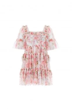 Needle & Thread Holding LTD Summer Song Peaches Smocked Micro Mini Dress All - Womenswear