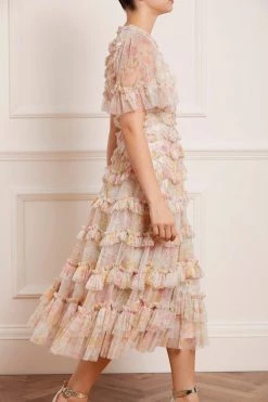 Needle & Thread Holding LTD Sunrise Bloom Ruffle Short Sleeve Ballerina Dress All - Womenswear