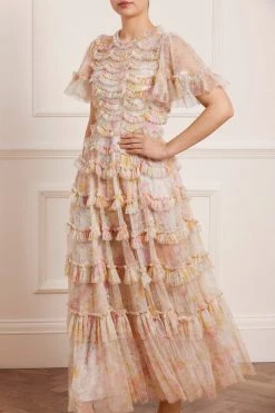 Needle & Thread Holding LTD All - Womenswear Sunrise Bloom Ruffle Short Sleeve Gown