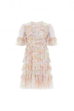 Needle & Thread Holding LTD Sunrise Bloom Ruffle Short Sleeve Mini Dress All - Womenswear