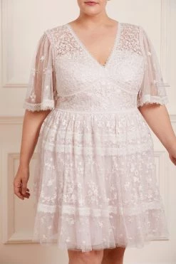 Needle & Thread Holding LTD Sweetheart Lace Mini Dress