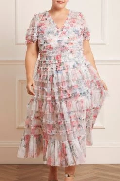 Needle & Thread Holding LTD All - Womenswear Sweet Posy V-Neck Ruffle Ballerina Dress