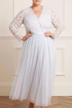 Needle & Thread Holding LTD Tempest V-Neck Bodice Ankle Gown