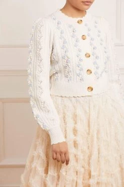 Needle & Thread Holding LTD Trailing Flowers Short Cardigan