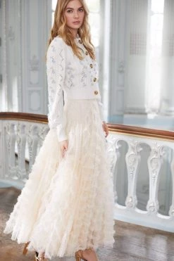 Needle & Thread Holding LTD Trailing Flowers Short Cardigan