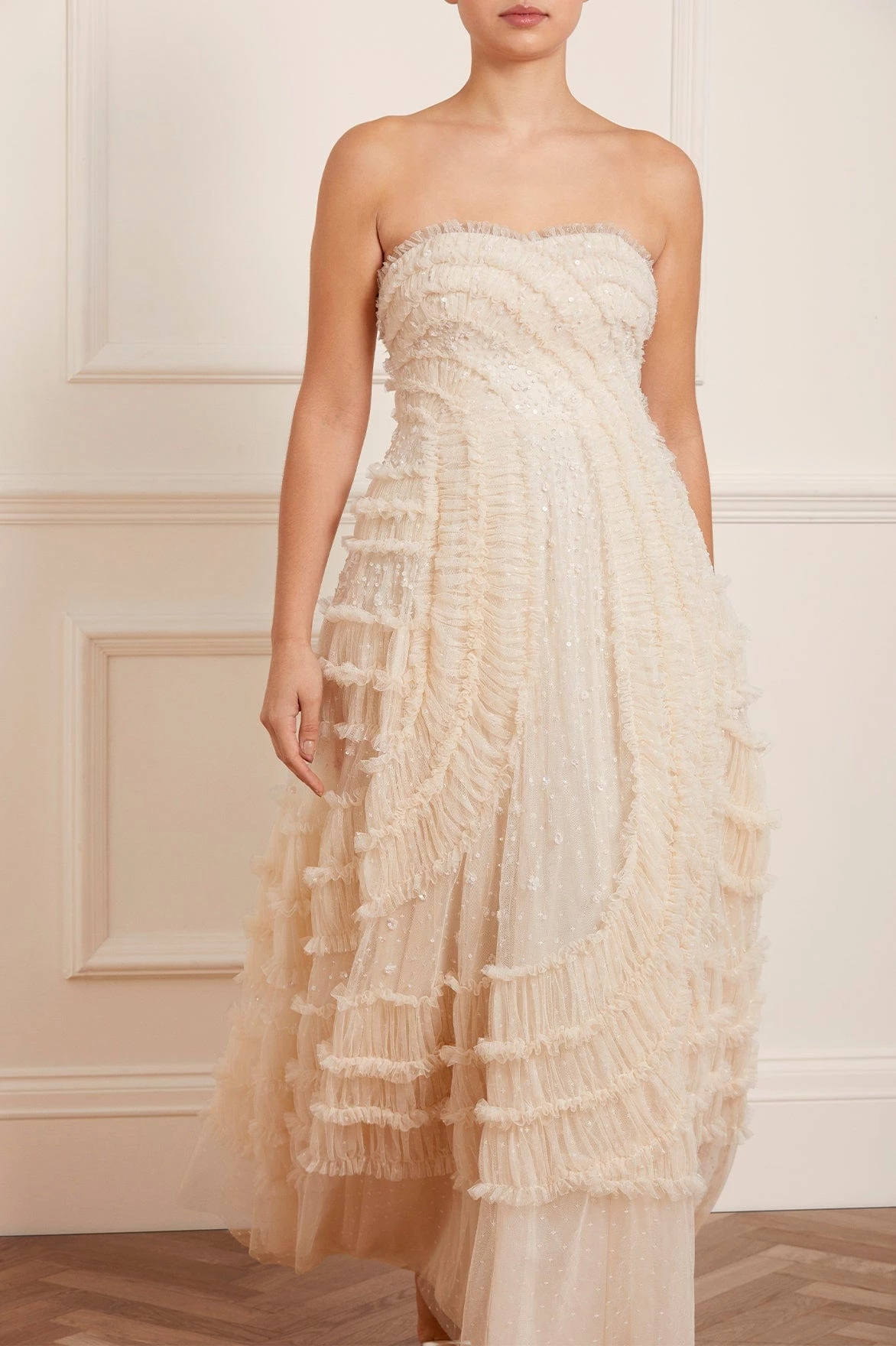 Needle & Thread Holding LTD New Arrivals Violet Shimmer Strapless Corset Gown 1 Needle & Thread Holding LTD New Arrivals Violet Shimmer Strapless Corset Gown