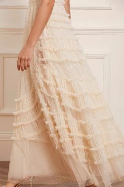 Needle & Thread Holding LTD New Arrivals Violet Shimmer Strapless Corset Gown 13 Needle & Thread Holding LTD New Arrivals Violet Shimmer Strapless Corset Gown