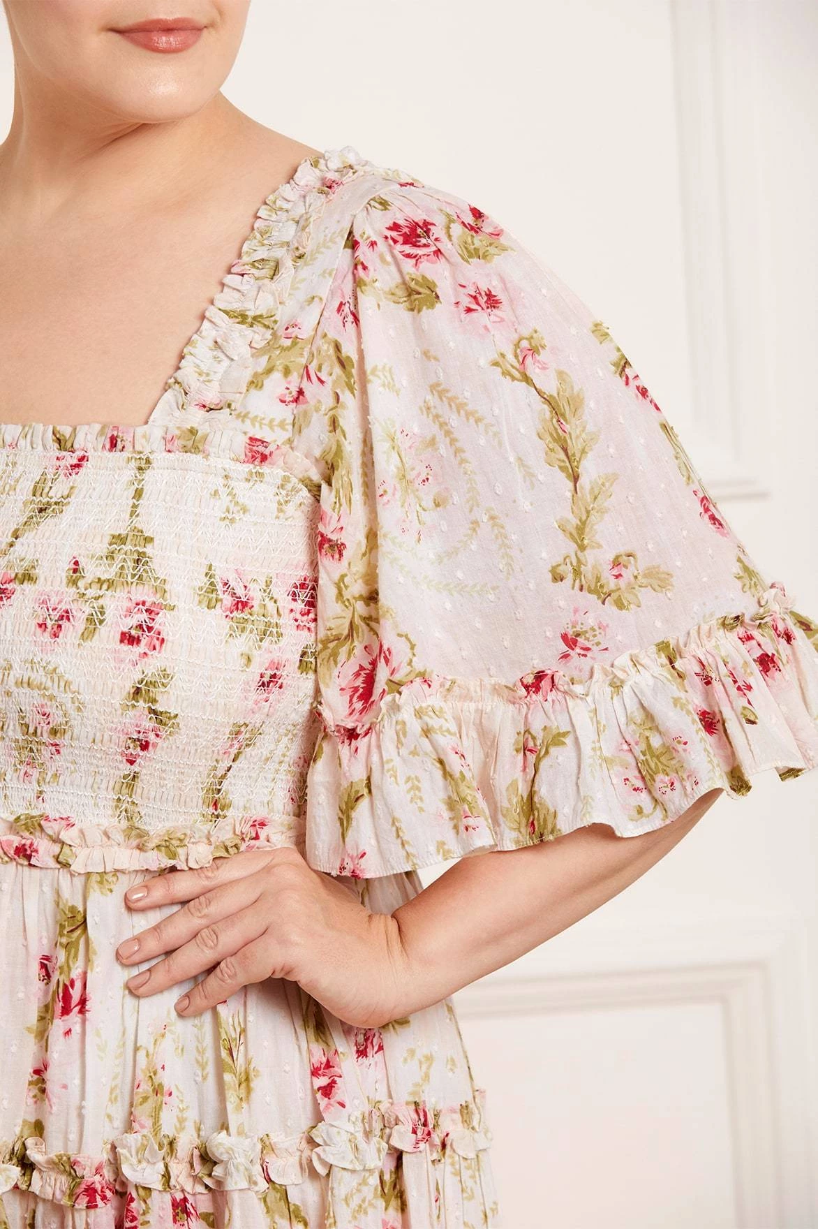 Needle & Thread Holding LTD Waltzing Blooms Cotton Smocked Ankle Gown 5 Needle & Thread Holding LTD Waltzing Blooms Cotton Smocked Ankle Gown