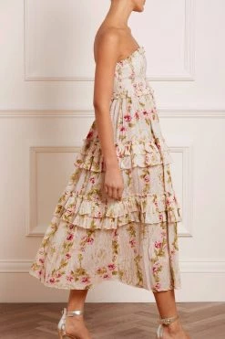 Needle & Thread Holding LTD All - Womenswear Waltzing Blooms Cotton Smocked Bandeau Ballerina Dress