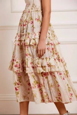 Needle & Thread Holding LTD All - Womenswear Waltzing Blooms Cotton Smocked Bandeau Ballerina Dress