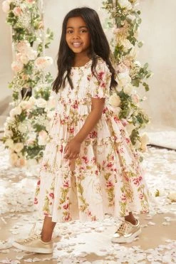 Needle & Thread Holding LTD Waltzing Blooms Cotton Smocked Kids Dress