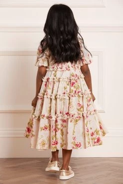 Needle & Thread Holding LTD Waltzing Blooms Cotton Smocked Kids Dress