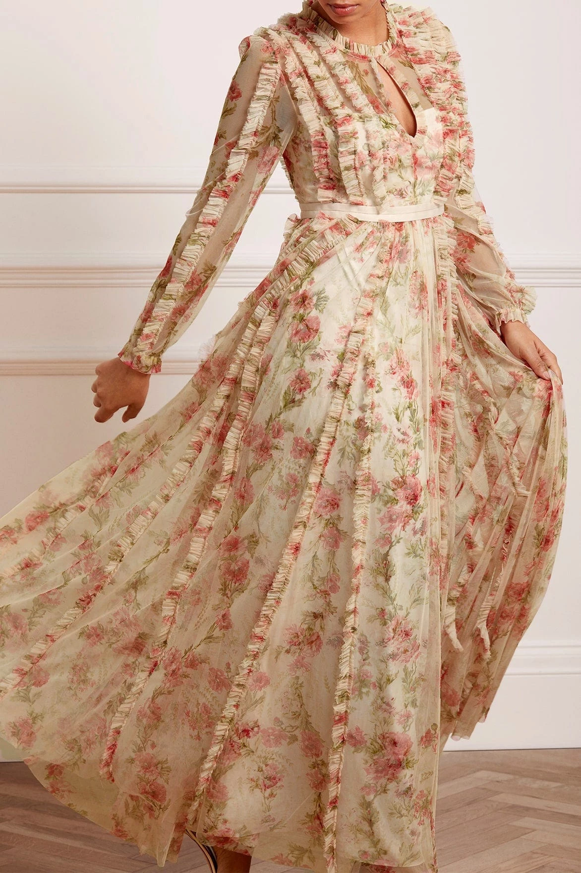 Needle & Thread Holding LTD Waltzing Blooms Garden Round Neck Gown 1 Needle & Thread Holding LTD Waltzing Blooms Garden Round Neck Gown