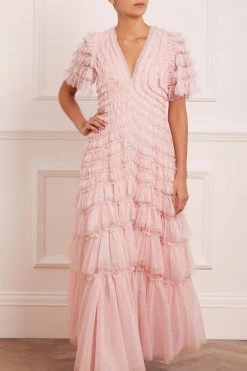 Needle & Thread Holding LTD Willow Ruffle V-Neck Gown All - Womenswear