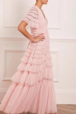 Needle & Thread Holding LTD Willow Ruffle V-Neck Gown All - Womenswear