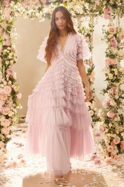 Needle & Thread Holding LTD All - Womenswear Willow Ruffle V-Neck Gown